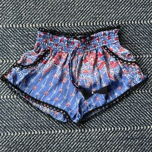 Poupette kids Abstract Print Silk Shorts